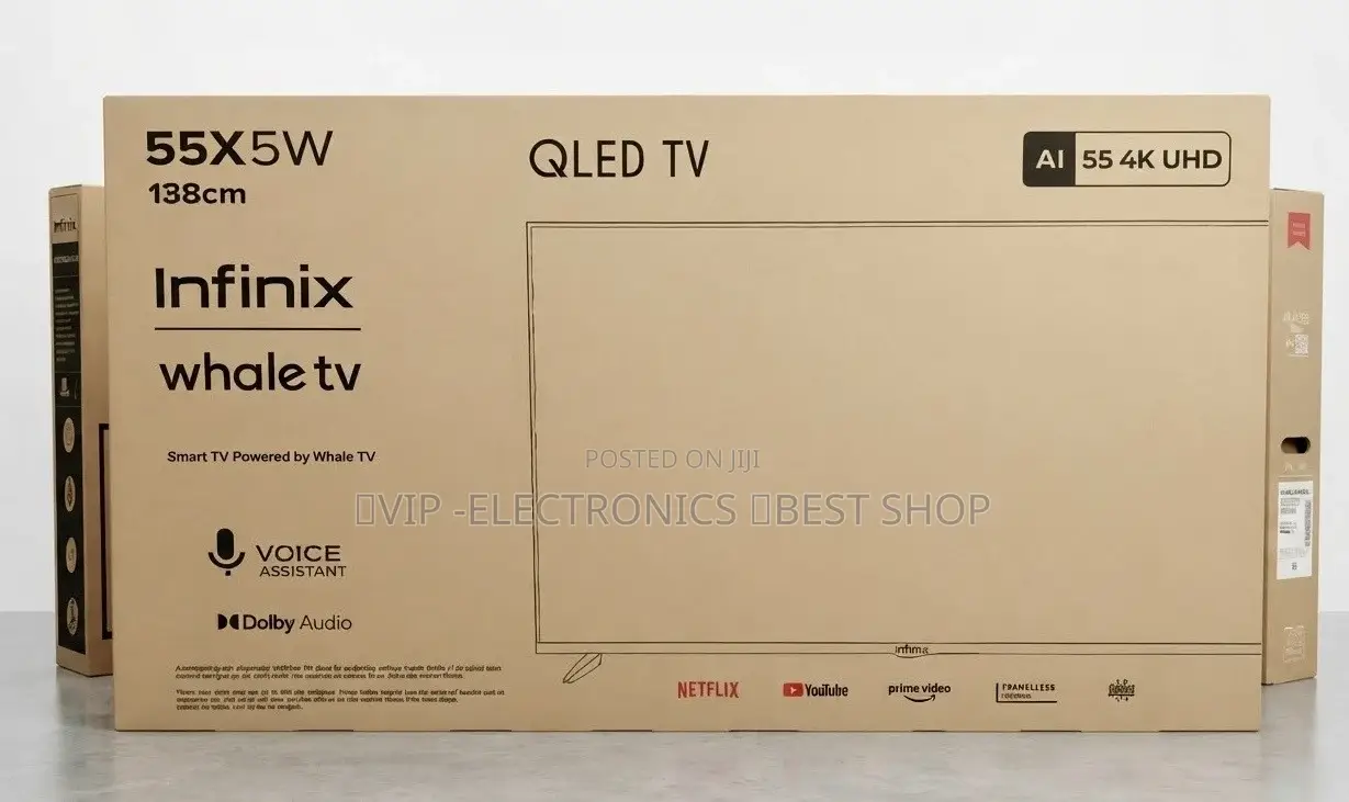 Infinix 55 Inch TV UHD QLED Smart Frameless– original Infinix TV