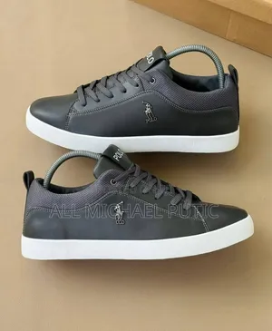 Black and White U.S Polo Flat Shoes