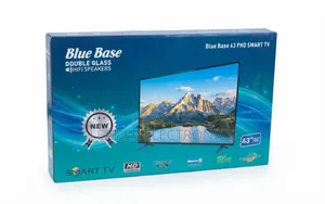 Blue Base TV 43" Smart Android TV – Double Glass Design | Stylish