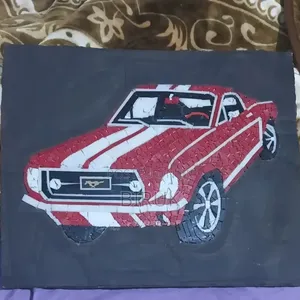 Handmade Custom Ford Mustang Mosaic Art Piece