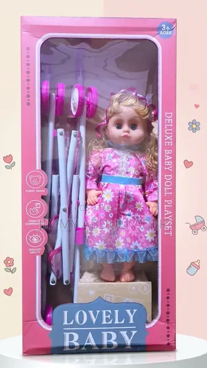 Deluxe Baby Doll Playset With Foldable Stroller