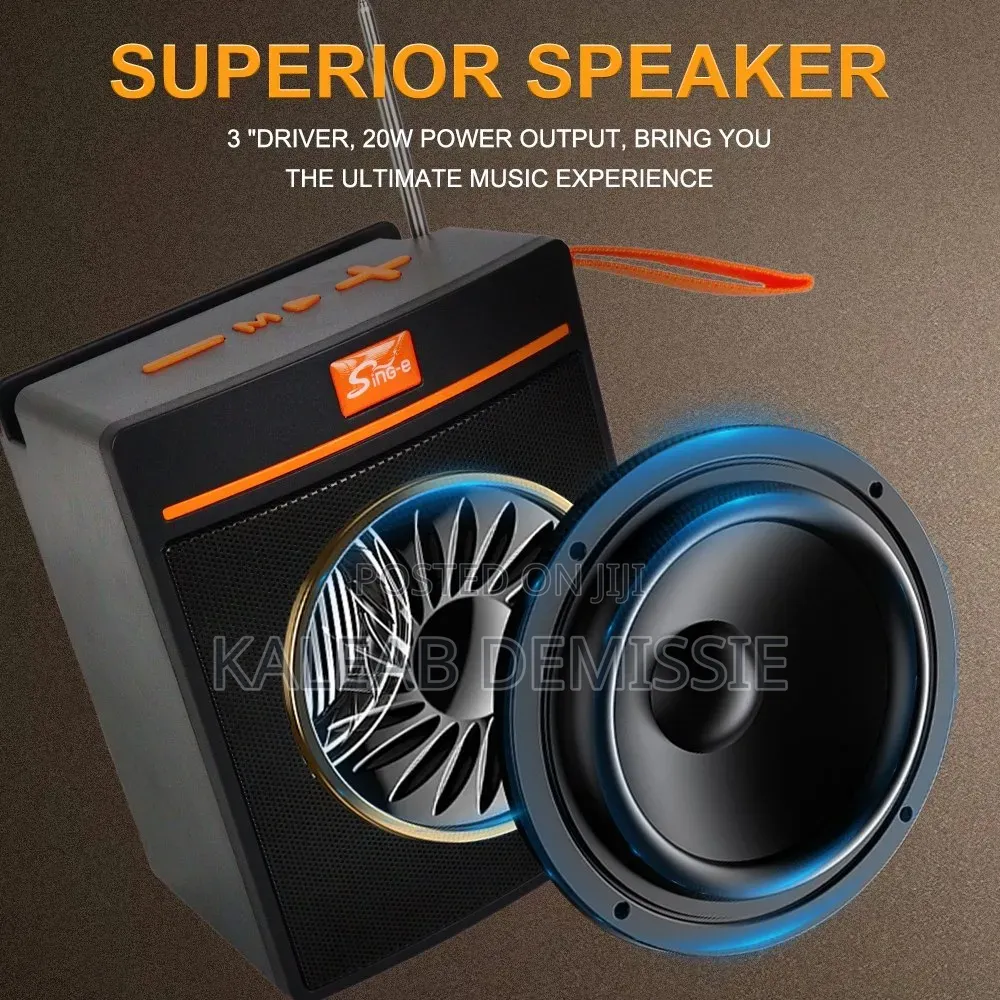 Sing-E Boombox Bluetooth Speaker With FM Radio