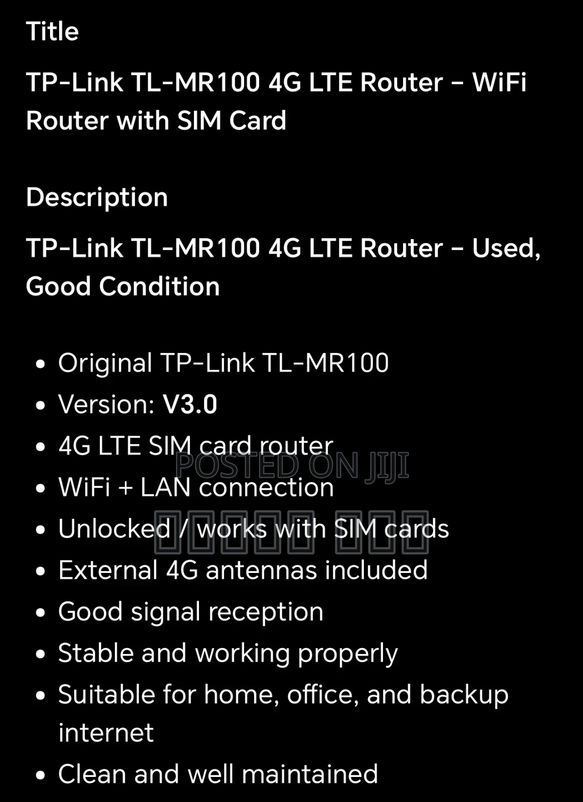 TP-Link TL-MR100 4G LTE Router – WiFi Router With SIM Card