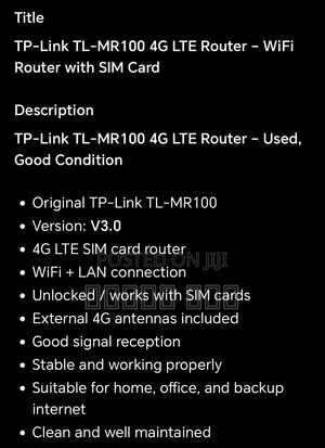 TP-Link TL-MR100 4G LTE Router – WiFi Router With SIM Card
