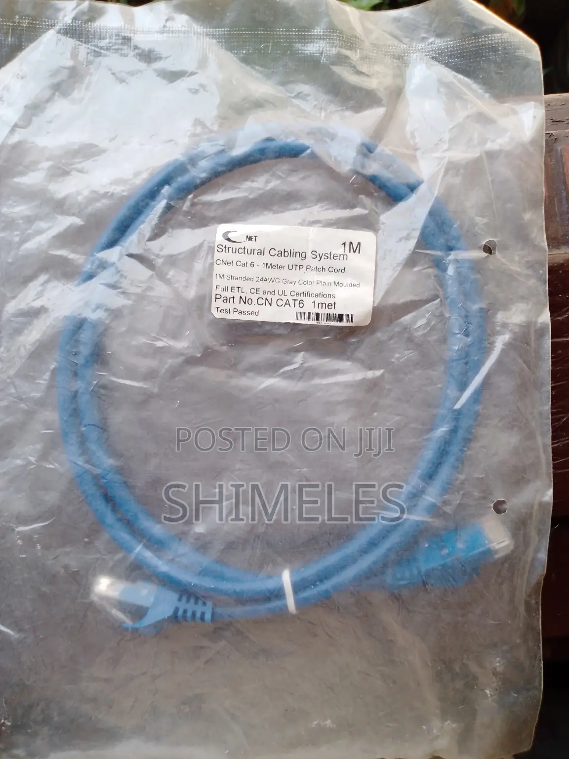 CNet CAT6 1M UTP RJ45 Ethernet Patch Cable – Brand New