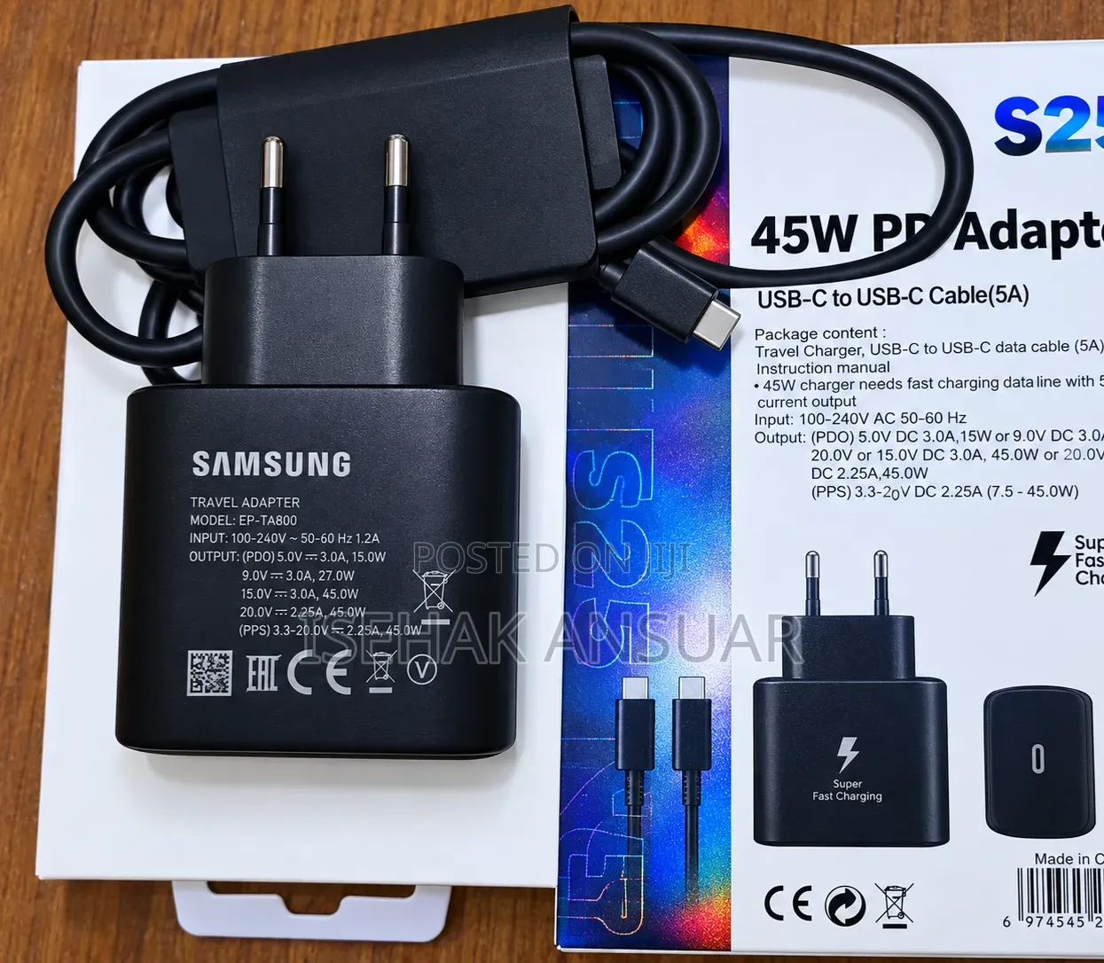 Original Samsung 45W C to C Fast Charger