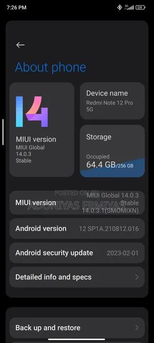 Xiaomi Redmi Note 12 Pro 5G 256 GB Blue