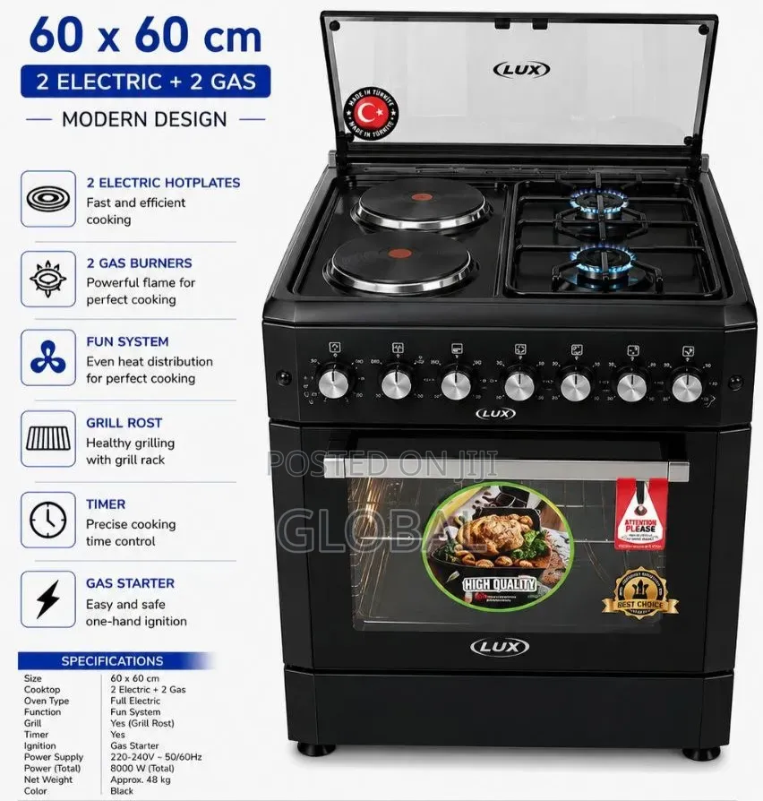 Lux 60 × 60/Cm 2electric 2gas Oven