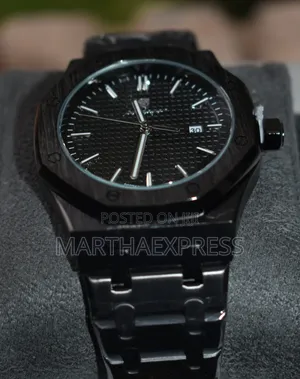 POEDAGAR King Oak Quartz Men's Watch. FULL Black
