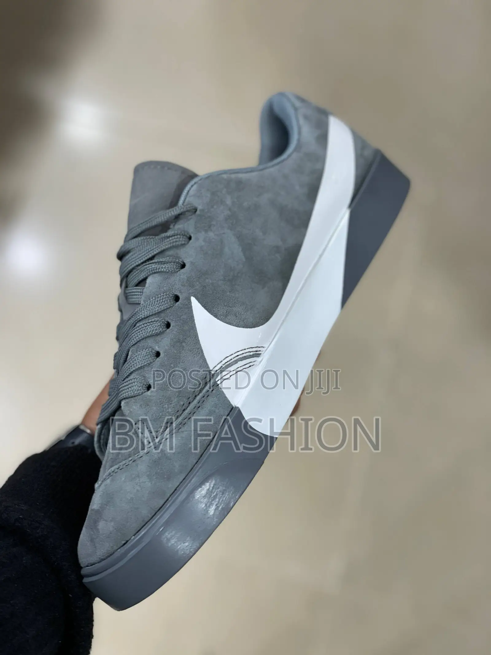 Nike Gray Suede Flats Shoes for Mens