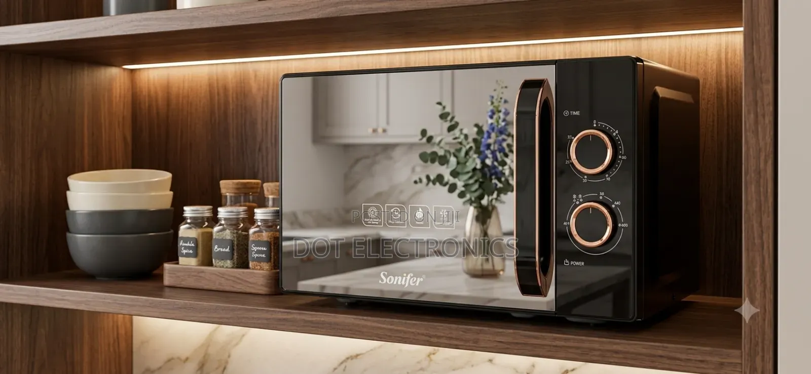 Sonifer Mirror-Finish Digital Microwave Oven