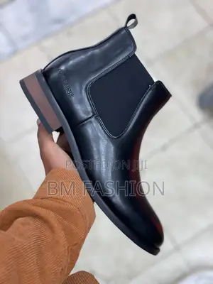 Rushine Black HALF Chelsea Boots for COW BOYS