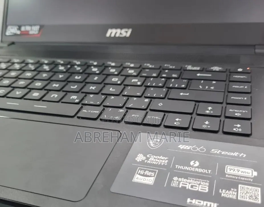 New Laptop MSI GS66 Stealth 10SGS 16GB Intel Core i7 SSD 512GB