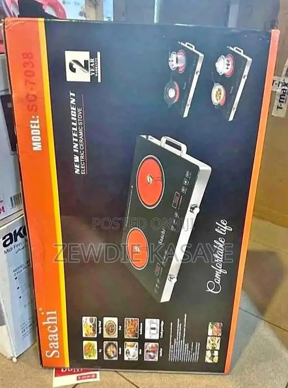 Saachi Digital Touch Stove -ባለ 2 Touch Screen Stove: