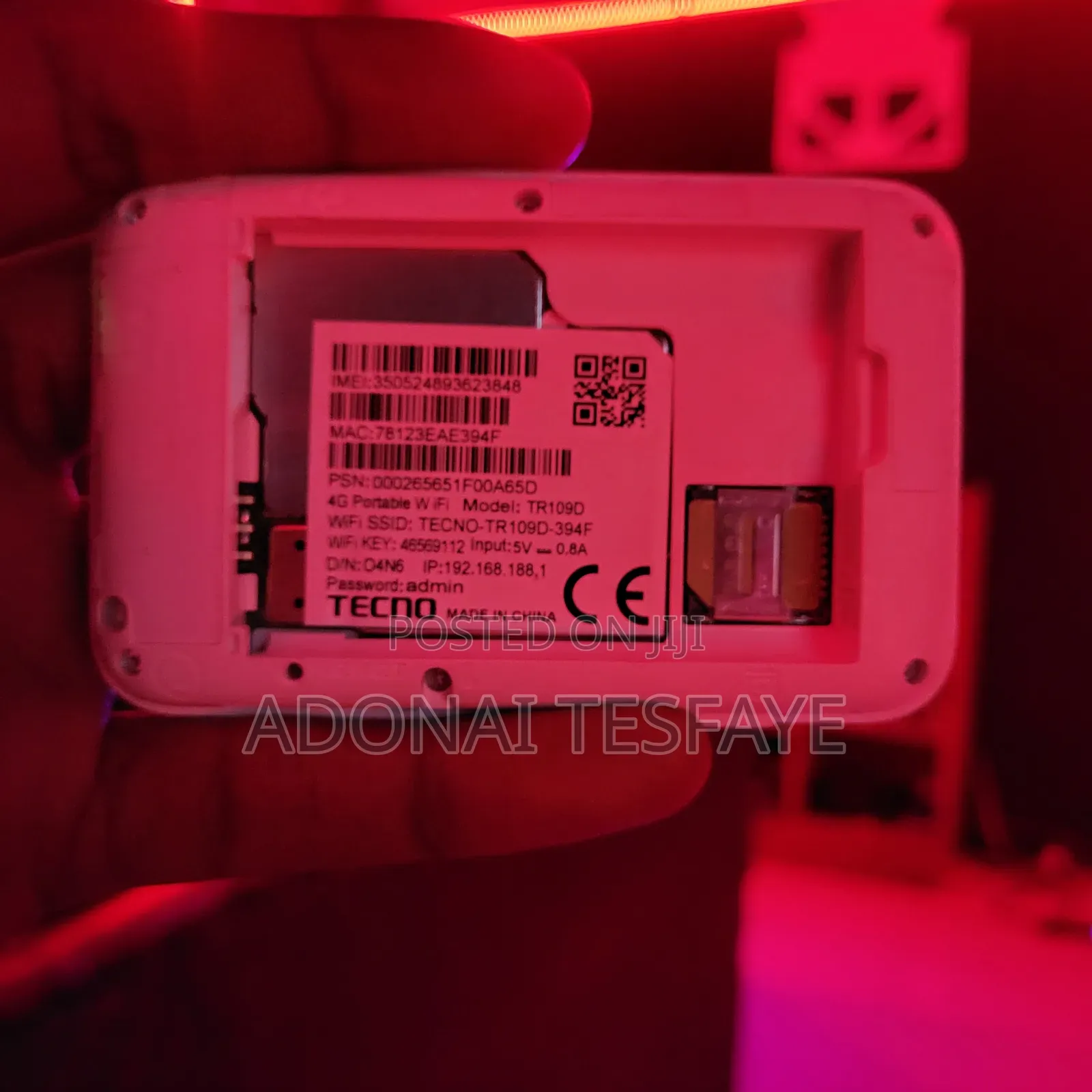 Tecno 4G TR109D Portable Wifi