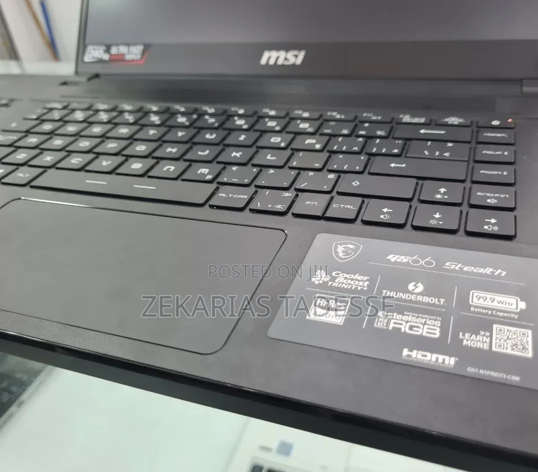 New Laptop MSI GS66 Stealth 10SGS 16GB Intel Core i7 SSD 512GB