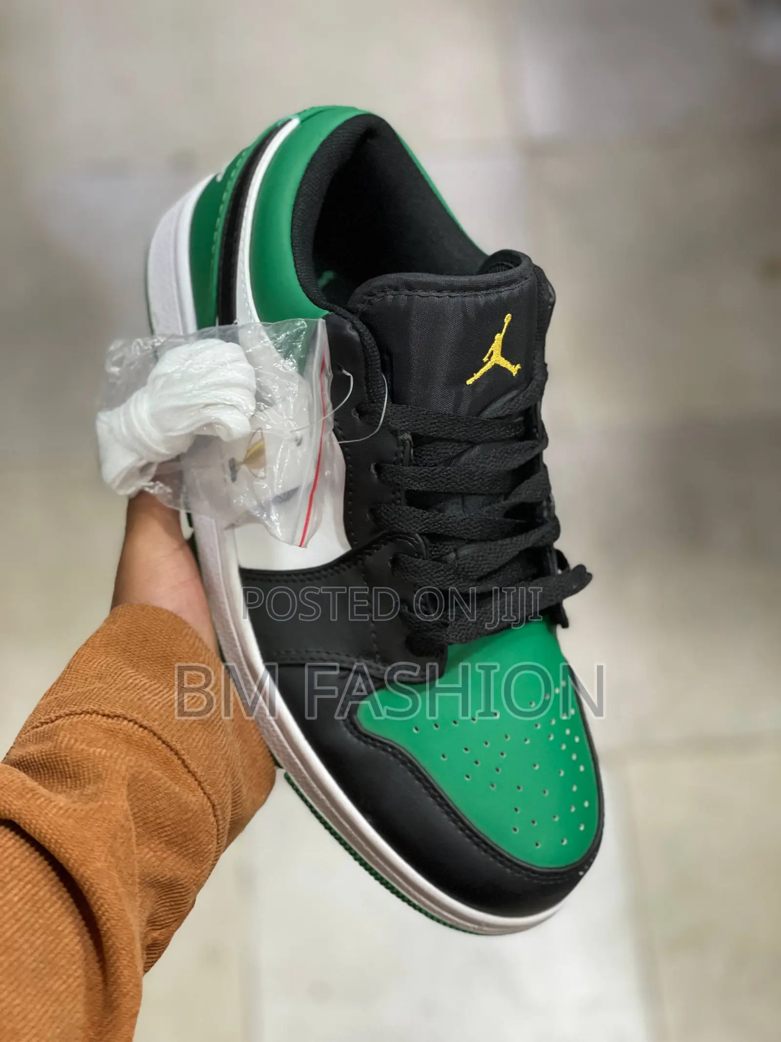 Air Jordan 1 Low Sneakers Green X Black X White Fashionable