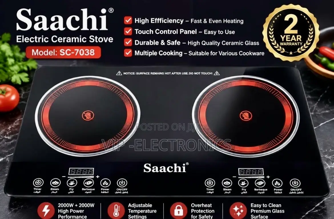 Saachi Electric Ceramic Stove Double Burner/ Infrared Cooker Original