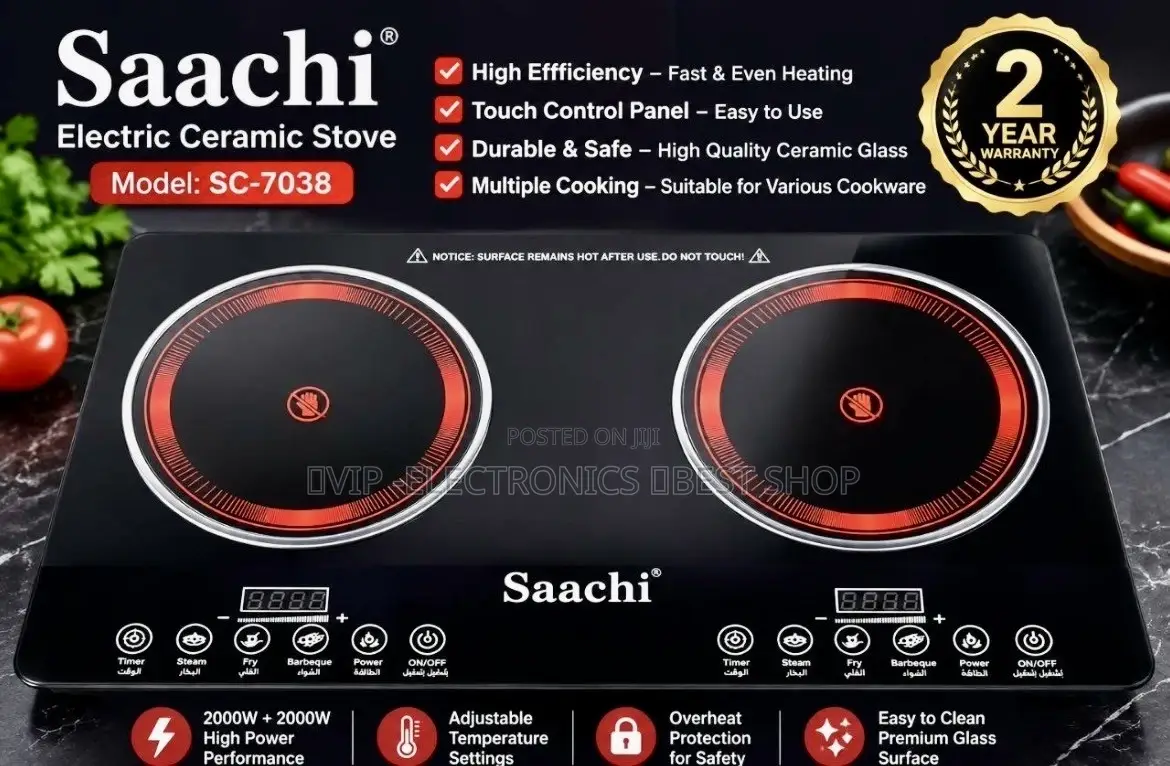 Saachi Electric Ceramic Stove Double Burner/ Infrared Cooker Original
