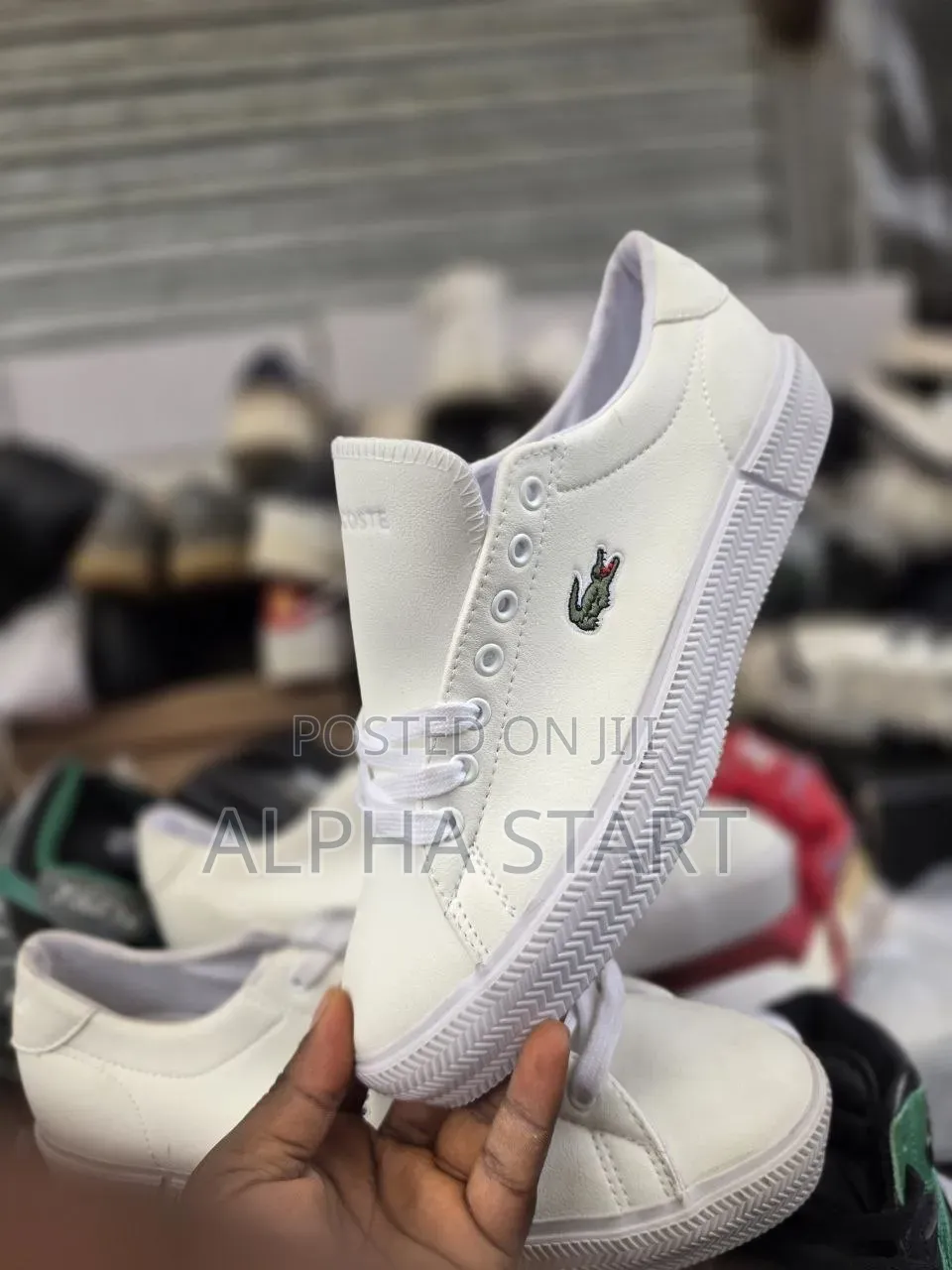 LACOST Full White High Master Quality Flat Lather Shoes for You