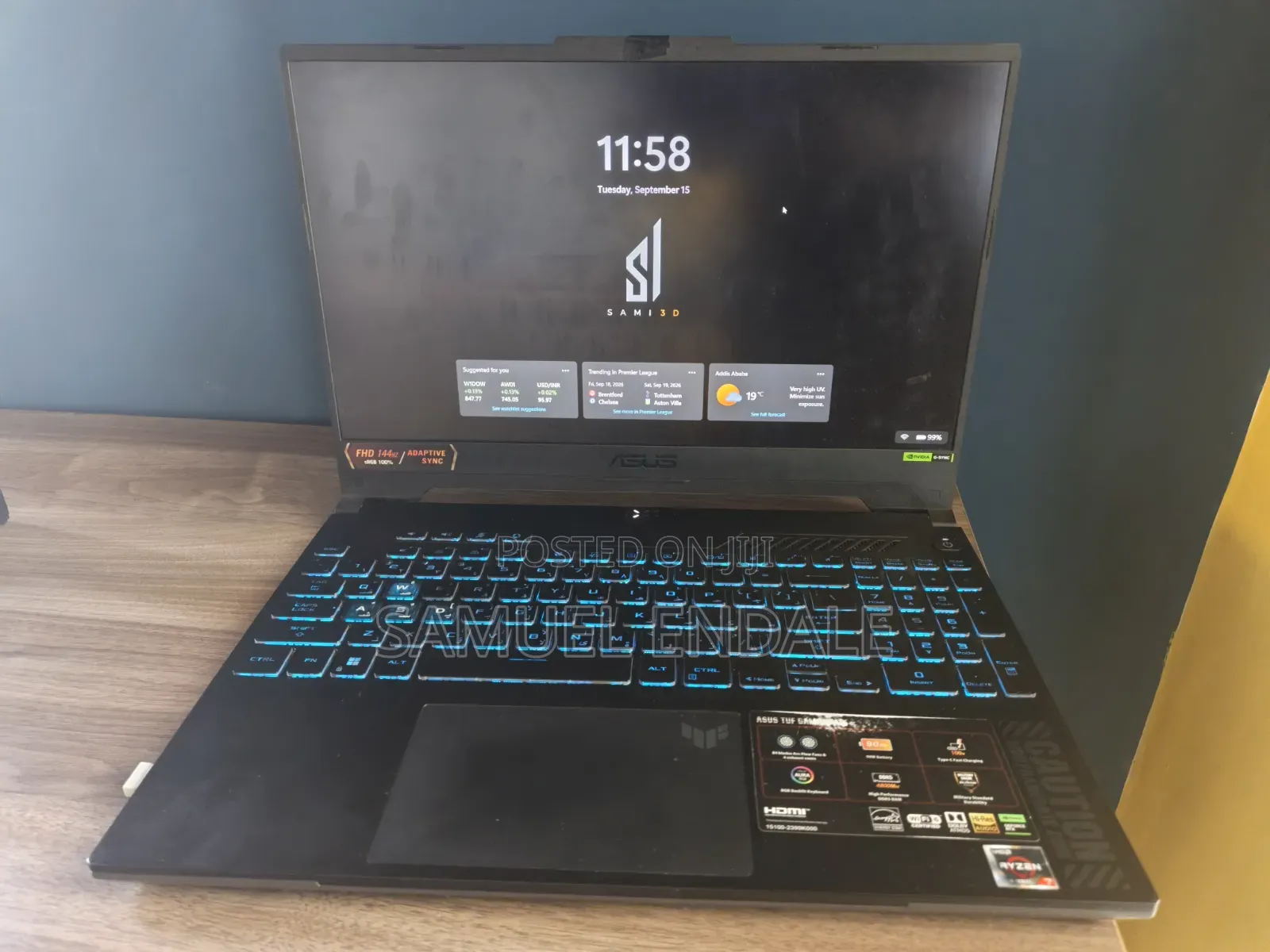 Laptop Asus TUF Gaming A15 16GB AMD Ryzen 7 SSD 1T