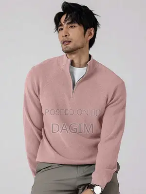 European Standard Men’s Pink Quarter Zip Sweater European Standard