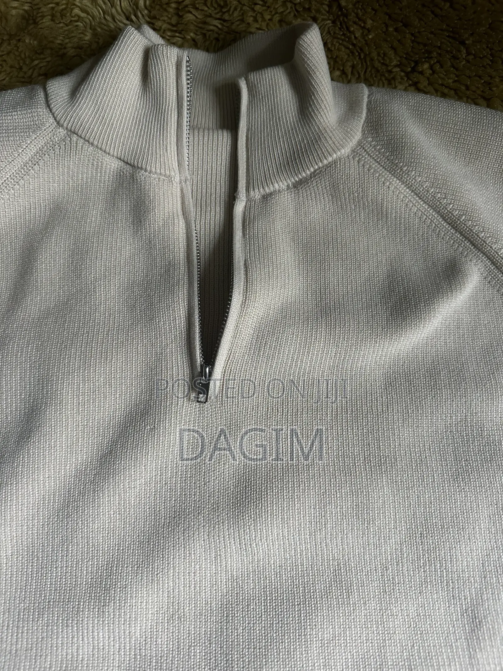 European Standard Men’s Cream Quarter Zip Sweater