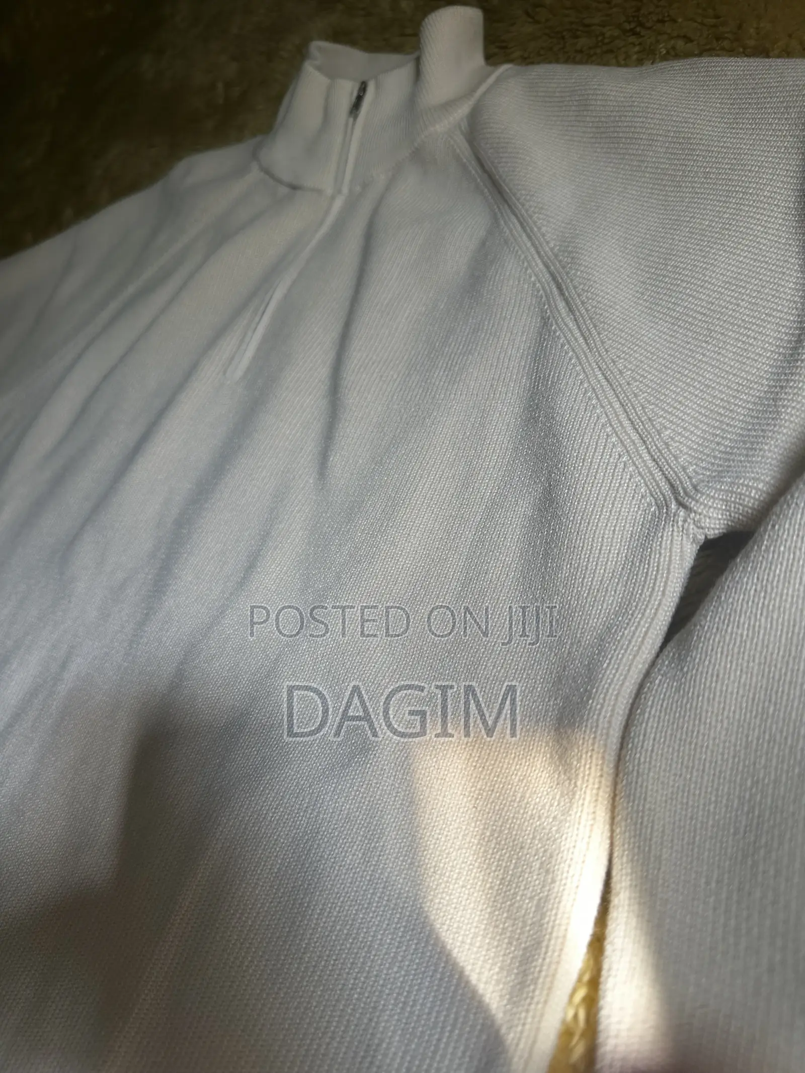 European Standard Men’s Cream Quarter Zip Sweater