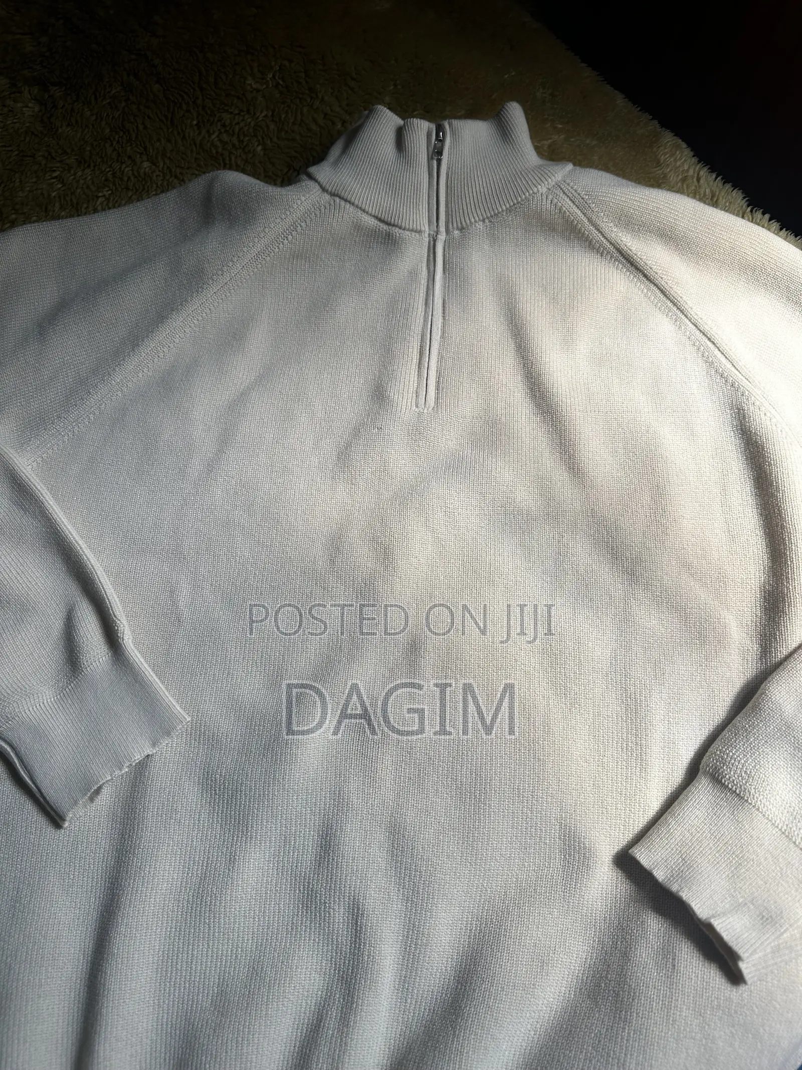 European Standard Men’s Cream Quarter Zip Sweater
