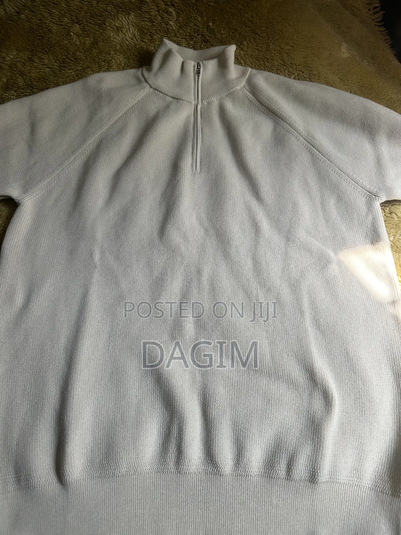 European Standard Men’s Cream Quarter Zip Sweater