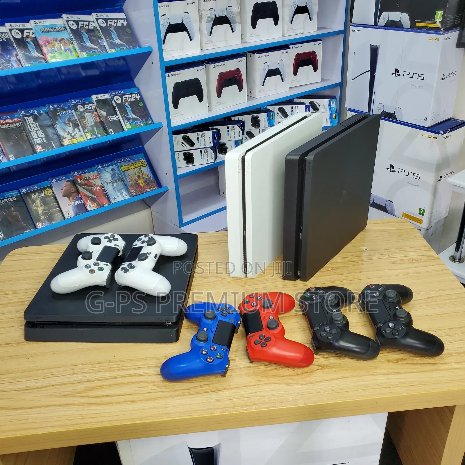 PS4 Slim ከ2 Original Joystick ጋር – FC 26 እና ሌሎች 5 ጌሞች – ታላቅ ዲስካውንት