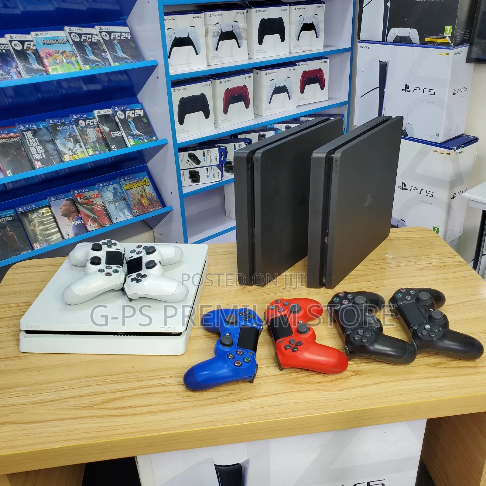 PS4 Slim ከ2 Original Joystick ጋር – FC 26 እና ሌሎች 5 ጌሞች – ታላቅ ዲስካውንት