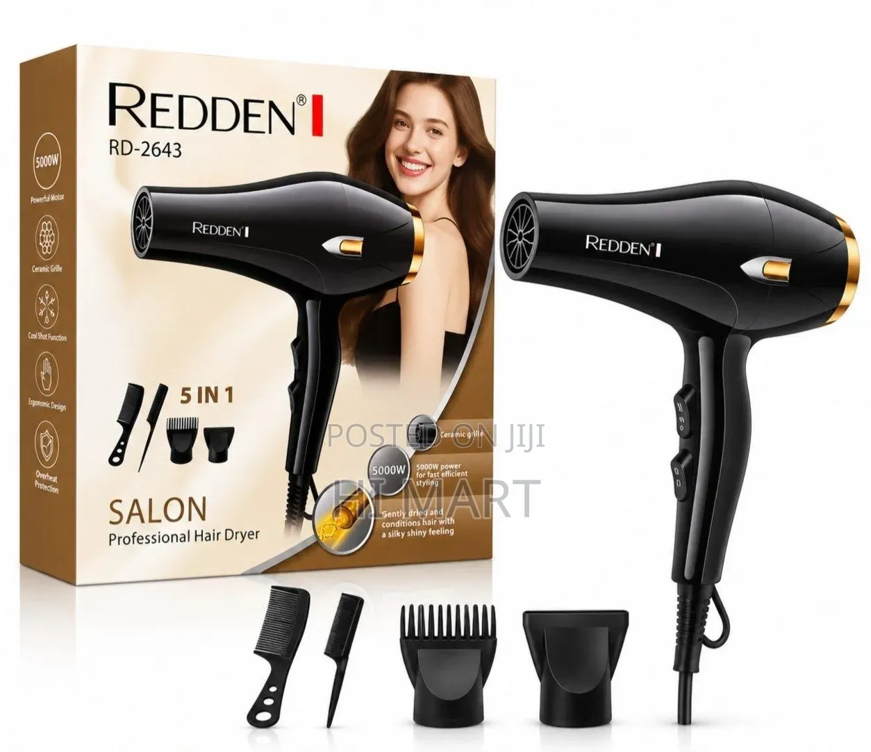 5in1 Redden High Quality Hair Dryer