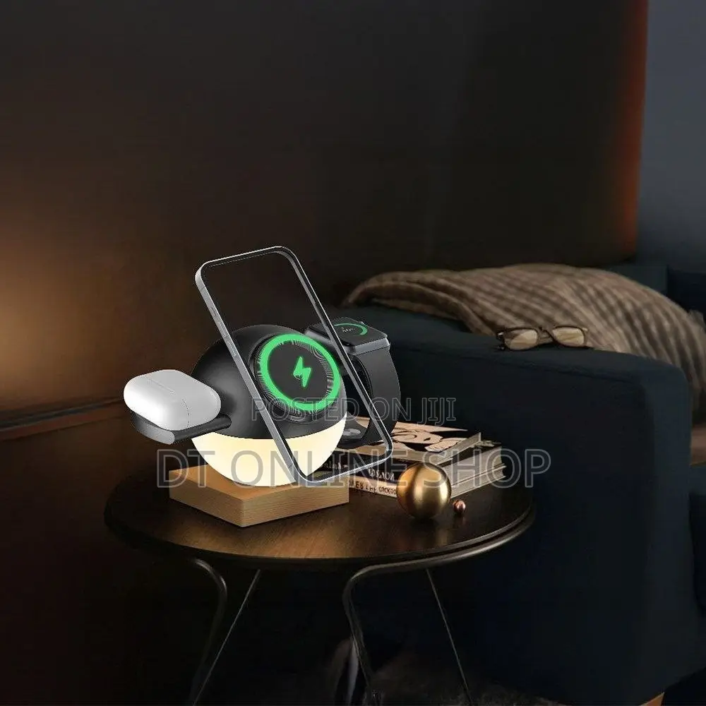 Porodo Orbix 3-in-1 Wireless Charger With Adjustable Ambient Light