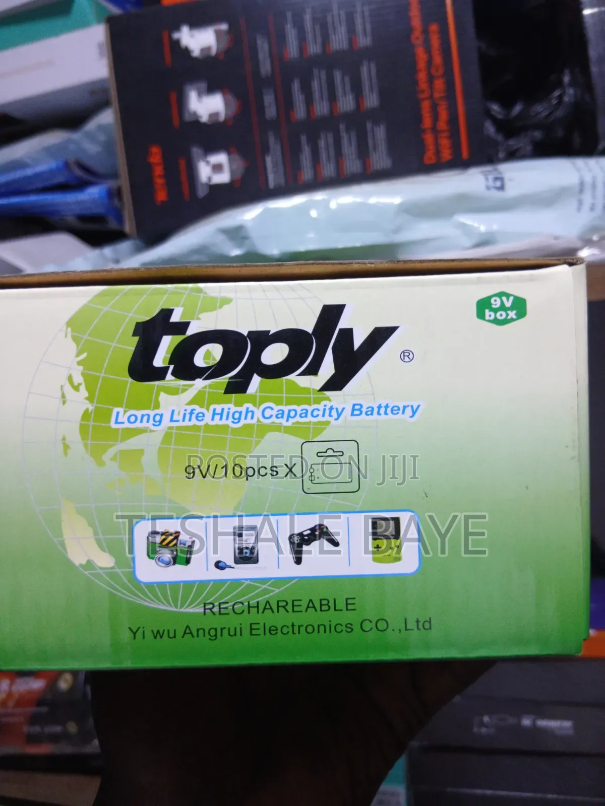 Toply 9V 500mAh Rechargeable Battery (ቶፕሊ 9 ቮልት ቻርጅ የሚደረግ ባትሪ)