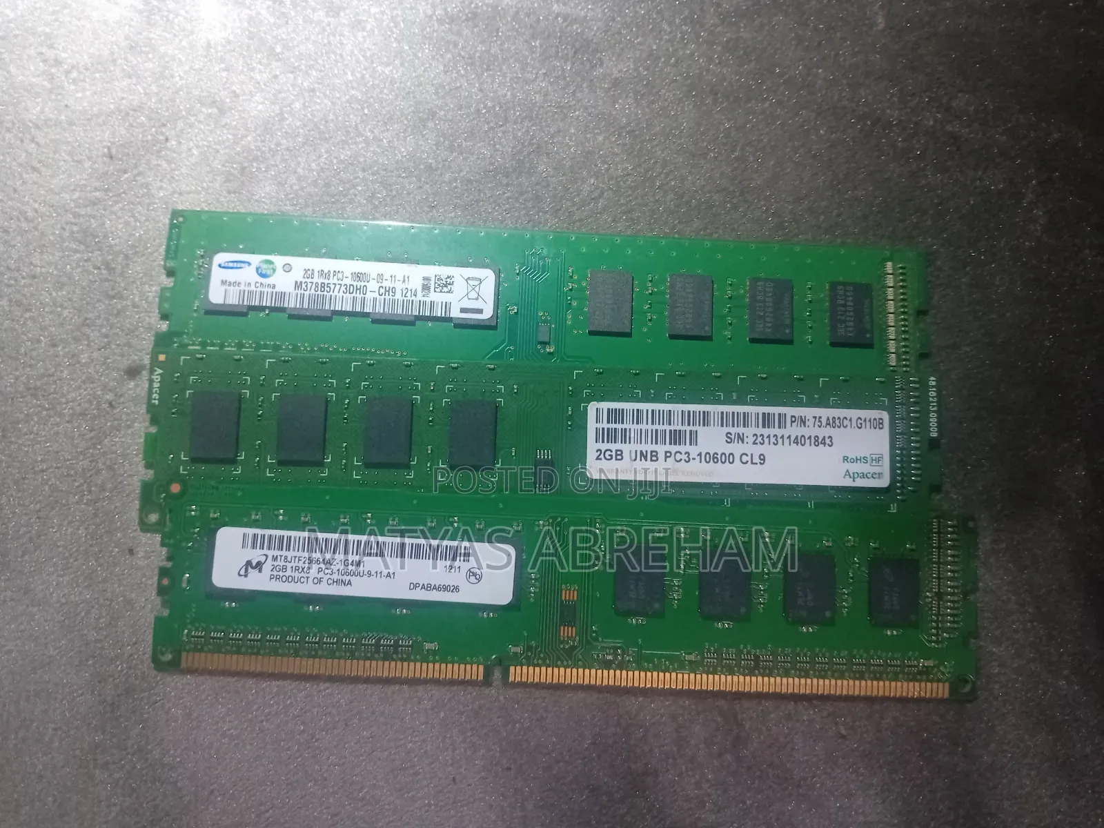 2gb Ddr3 Desktop Ram Bundle - (3x 2gb Micron/ Apacer)