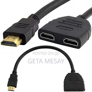 1 in 2 Out HDMI Splitter Cable - Dual Screen Display Adapter