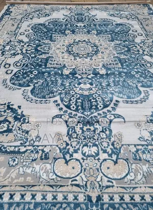 Turkish Vintage Oriental Ocean Blue Carpet / Rug - Brand New