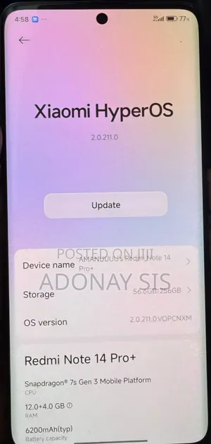 Xiaomi Redmi Note 14 Pro+ 256 GB Black