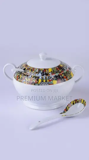 Saba Soup Serving Pot ሳባ ባለ ክዳን ጭልፋ ያለዉ የወጥ ማቅረቢያ