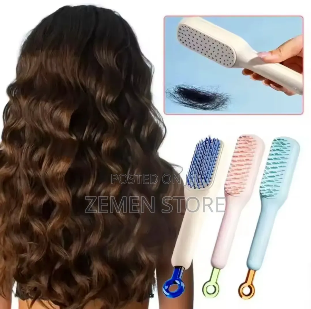 Retractable Cleaning Hair Brush Self Cleaning Push Release Hair Brush