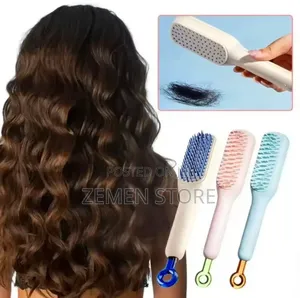 Retractable Cleaning Hair Brush Self Cleaning Push Release Hair Brush
