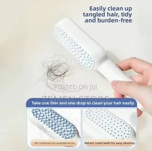 Retractable Cleaning Hair Brush Self Cleaning Push Release Hair Brush