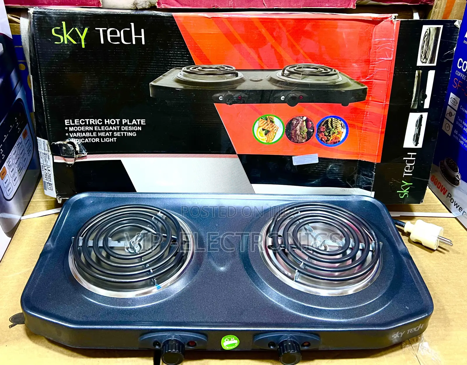 Sky Tech Electric Stove Double Burner Hot Plate Variable Heat Control