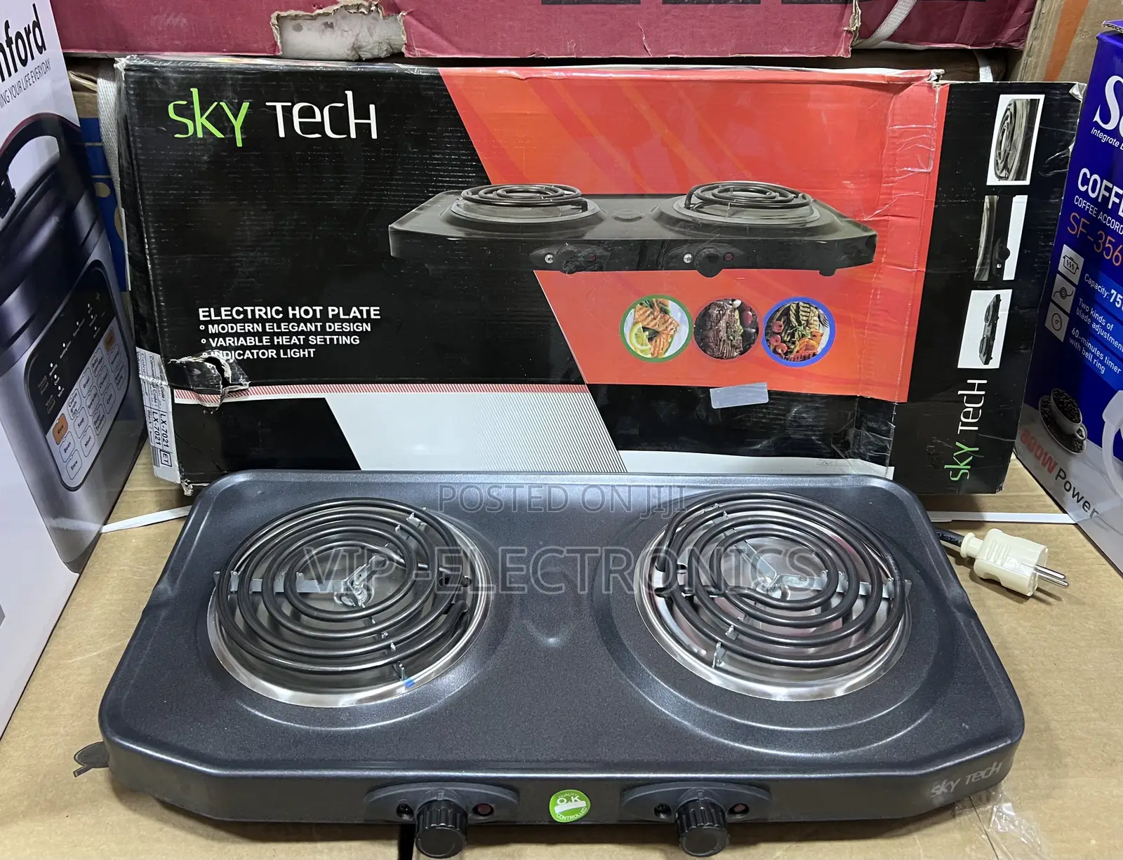 Sky Tech Electric Stove Double Burner Hot Plate Variable Heat Control