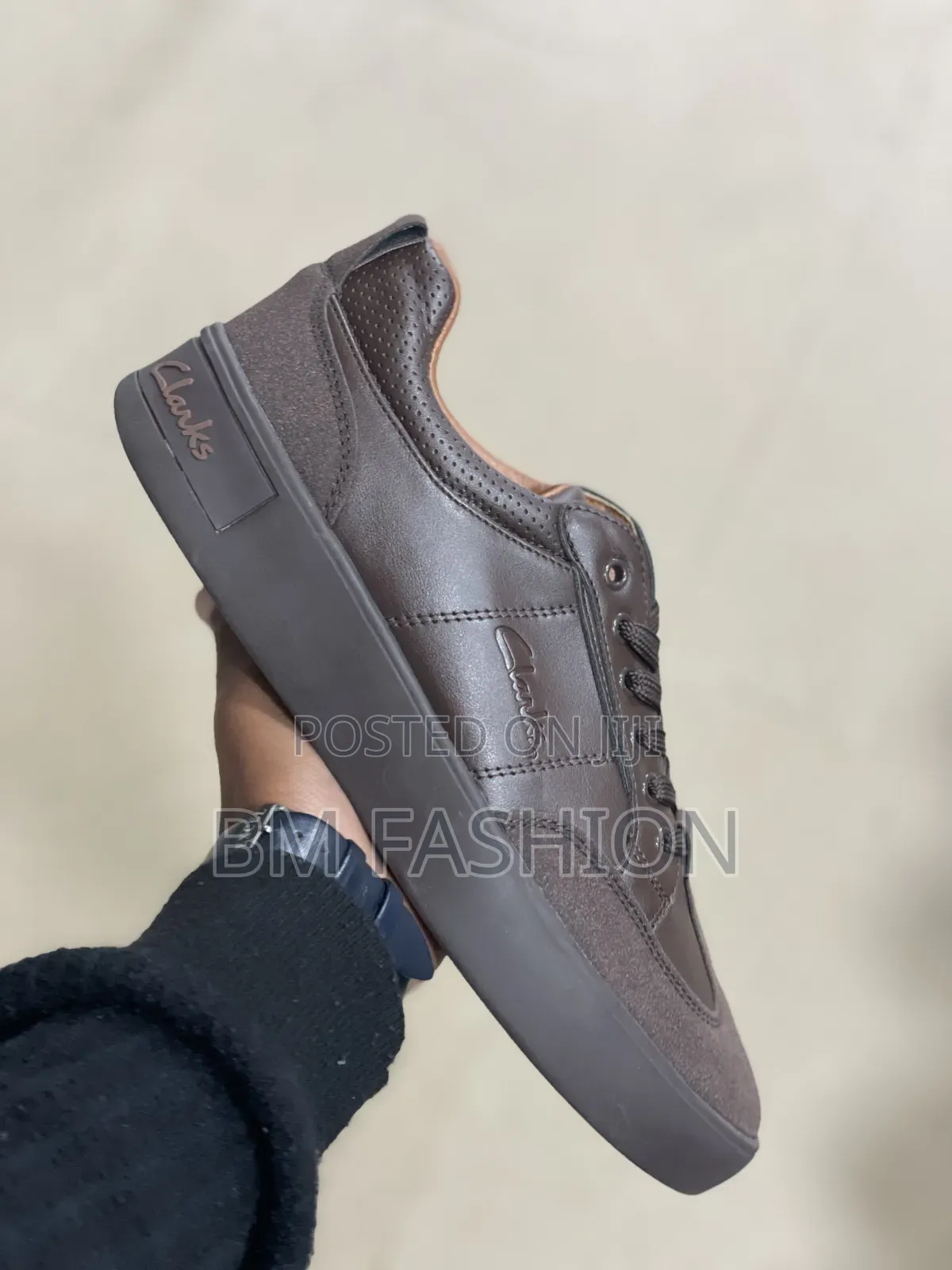 Clarks Smart Casual Leather Sneakers Dark Brown