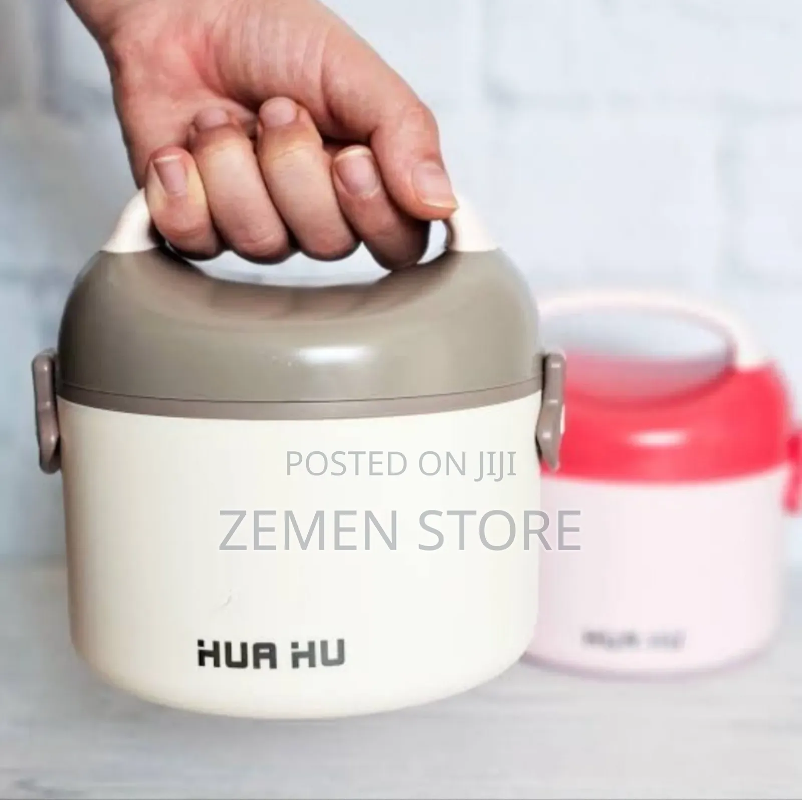HUA HU Portable Round Insulated Lunch Box Stackable Thermal Container