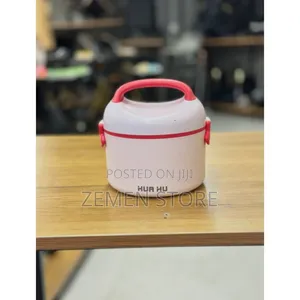 HUA HU Portable Round Insulated Lunch Box Stackable Thermal Container