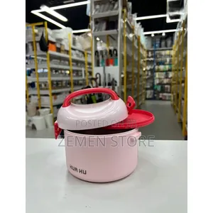 HUA HU Portable Round Insulated Lunch Box Stackable Thermal Container