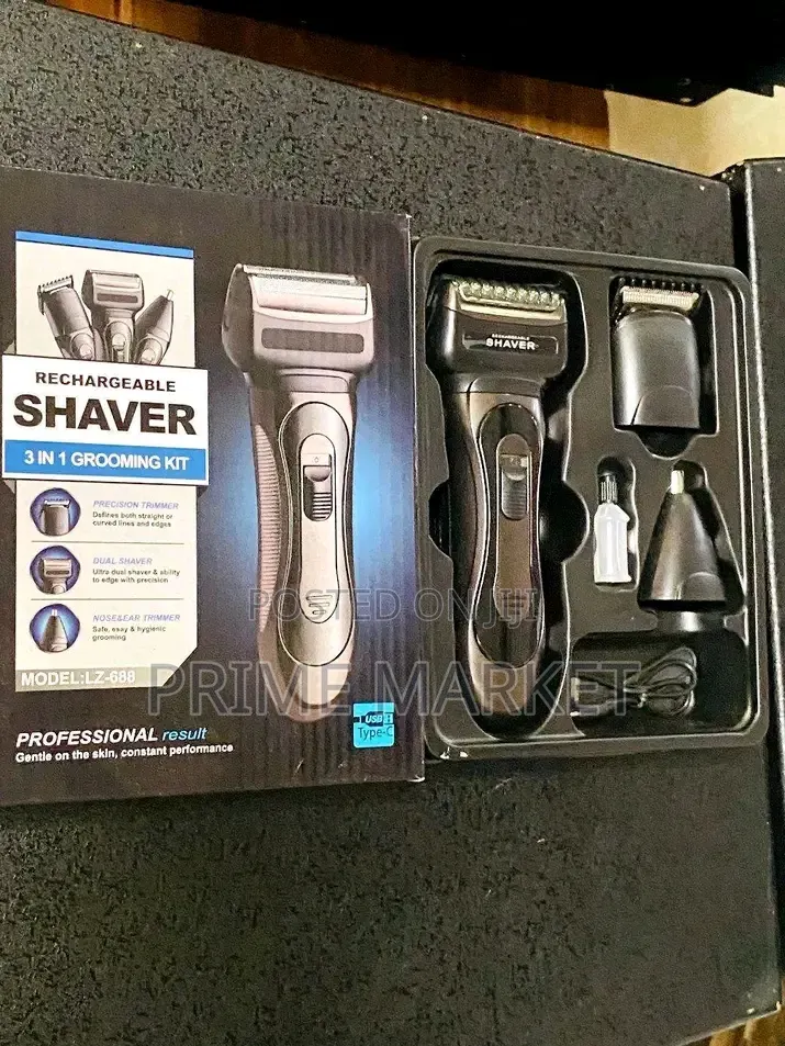 LZ-688 Rechargeable Grooming Kit –For Hair, Beard Nose /Ear Trimming